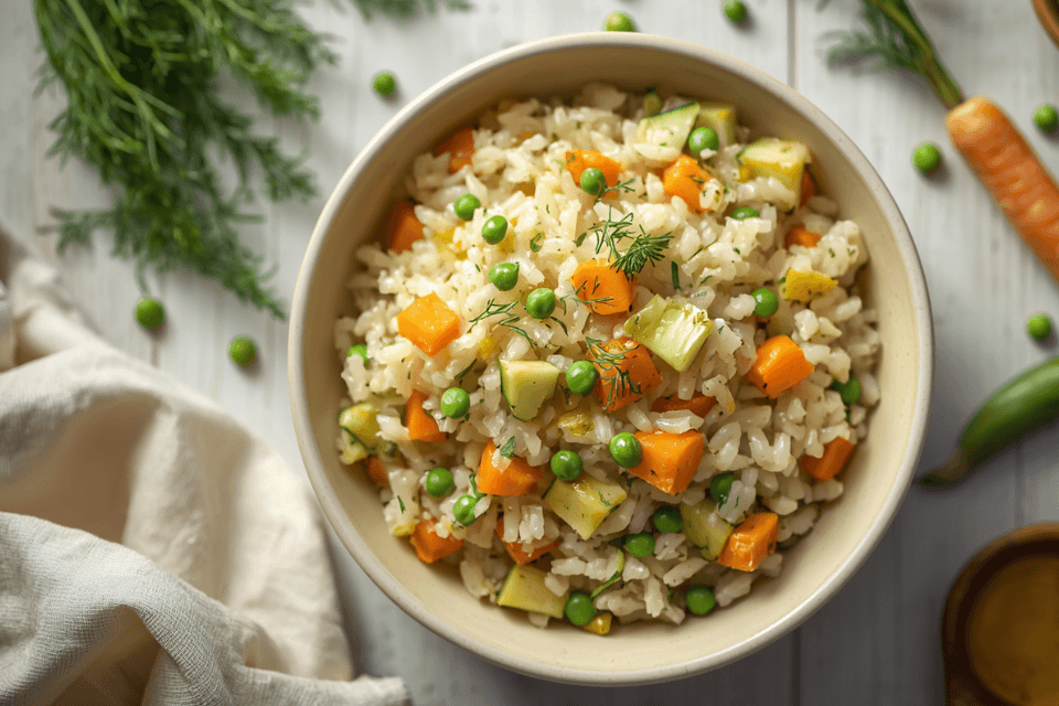 Ориз с грах и моркови