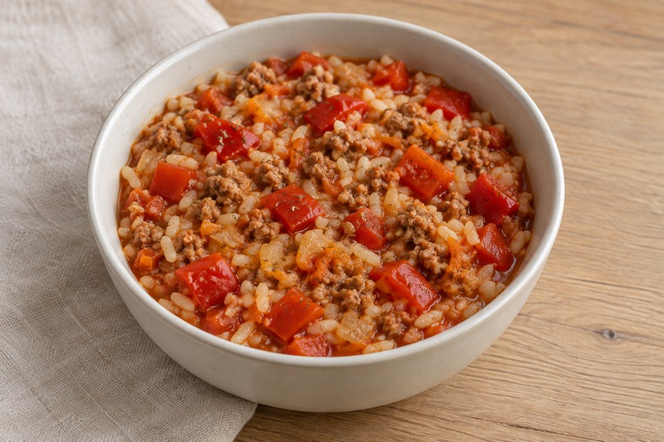 Пълнени чушки с ориз и телешка кайма